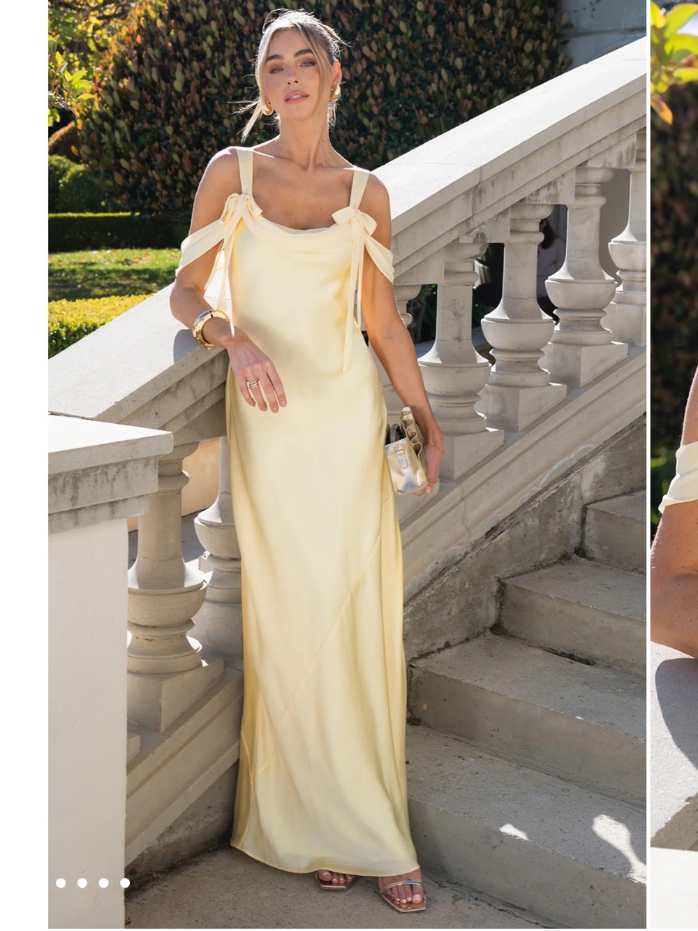 Show Me Your Mumu Pale Yellow Luxe Satin Bella Maxi Dress NWT